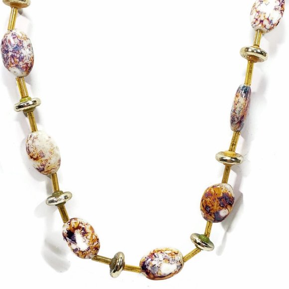 Unbranded Jewelry - Earth Tone Glass Beaded Necklace 22"